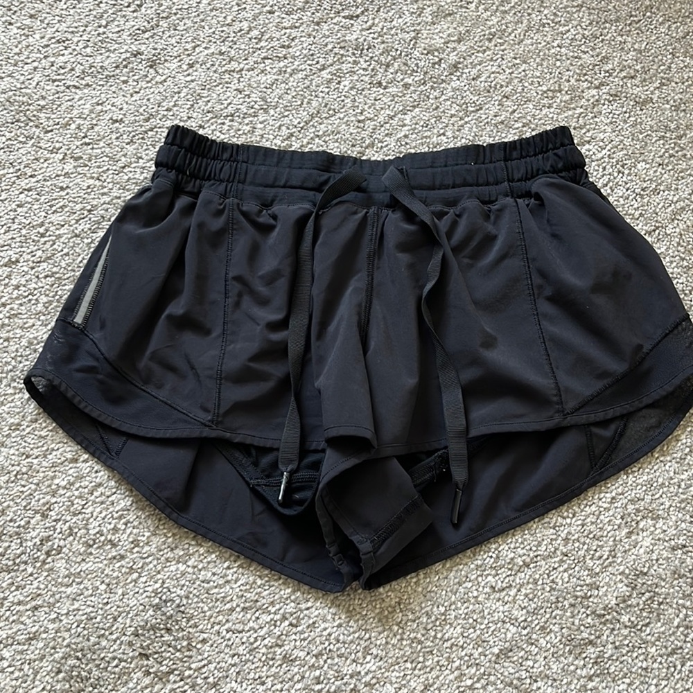Black Lululemon athletic shorts